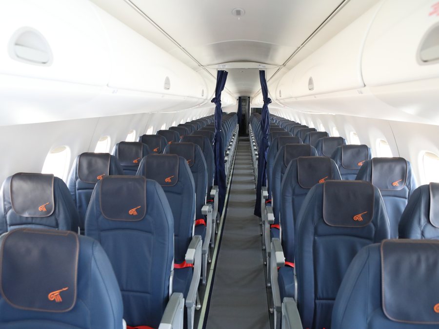 Marathon Airlines Embraer cabin with two-by-two seating