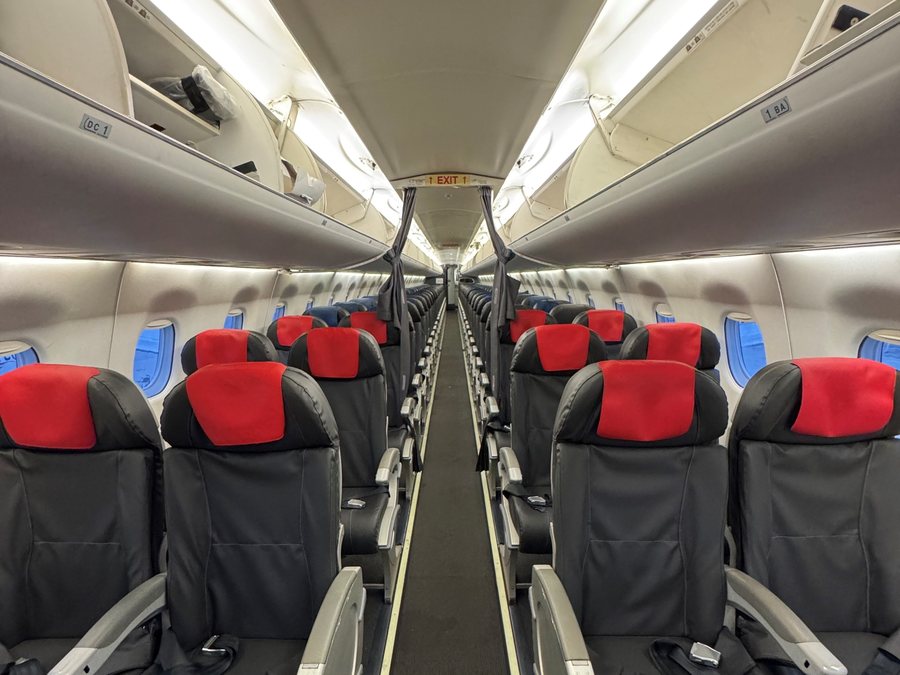 Embraer cabin with United Nigeria branding