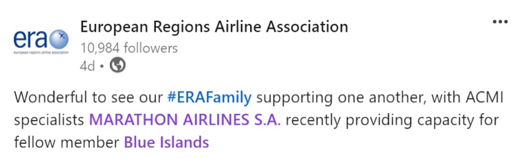 ERA recognition of Marathon Airlines
